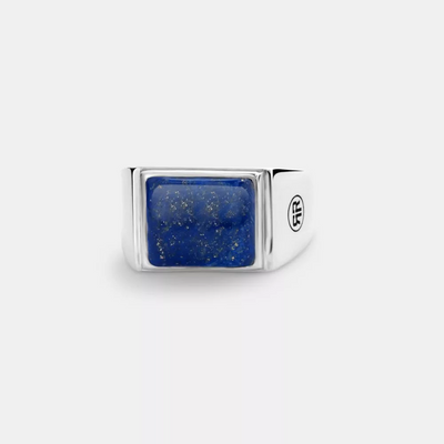 Rebel & Rose | Zilveren zegelring voor heren met vierkante steen van Lapis Lazuli