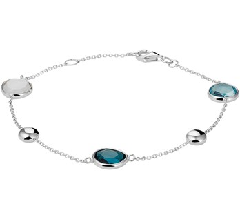 House of SIS | 14 karaat witgouden armband met topaas en witte kwarts