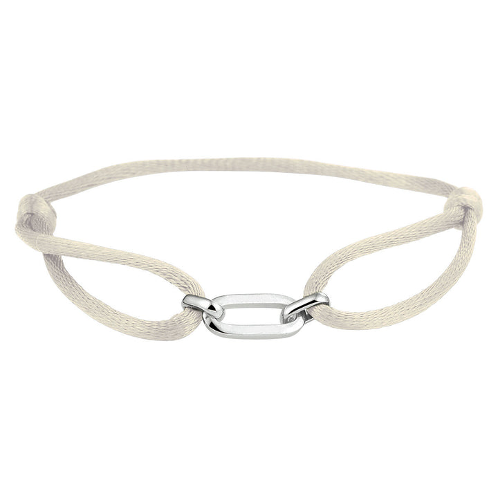 Basis | Ivoor gevlochten armband uitgevoerd met een 925 zilveren element