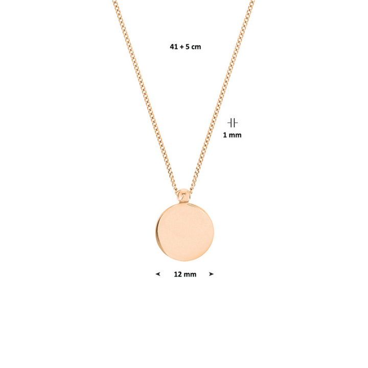 9. rosegold plated collier met rondje
