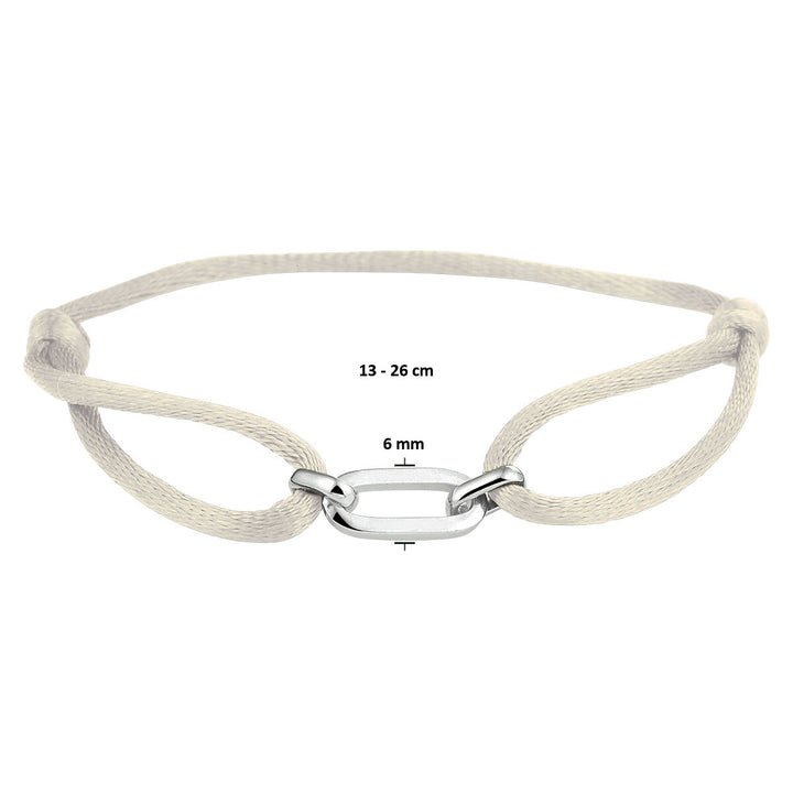 Basis | Ivoor gevlochten armband uitgevoerd met een 925 zilveren element