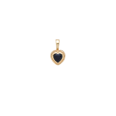 ANNA + NINA | Heart Necklace Charm Sapphire 14K