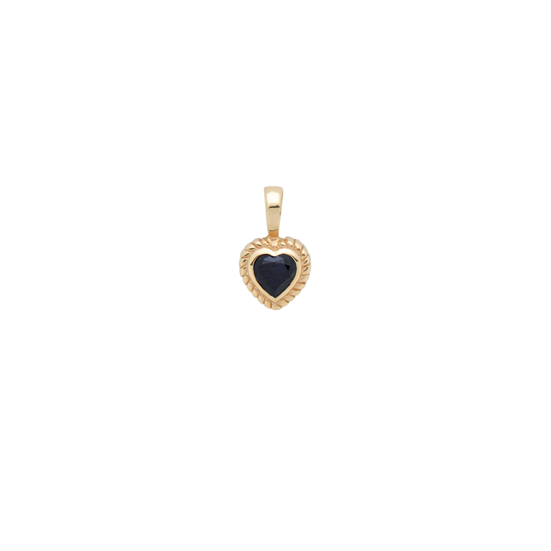 ANNA + NINA | Heart Necklace Charm Sapphire 14K