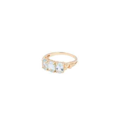 ANNA + NINA | Rose Aquamarine Ring 14K