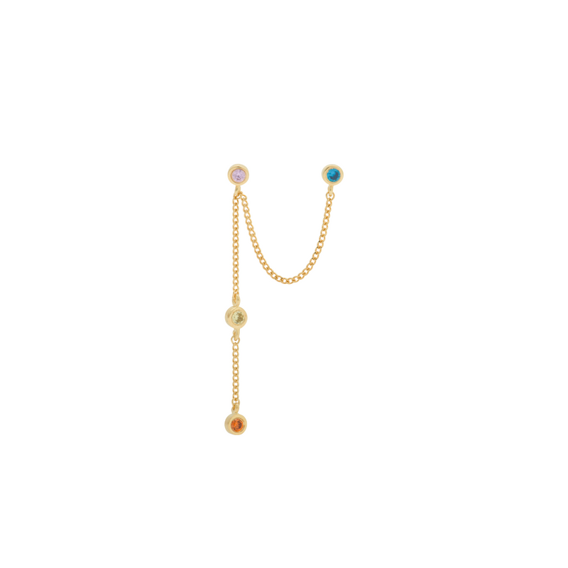 ANNA + NINA | Single Duo Confetti Chain Earring