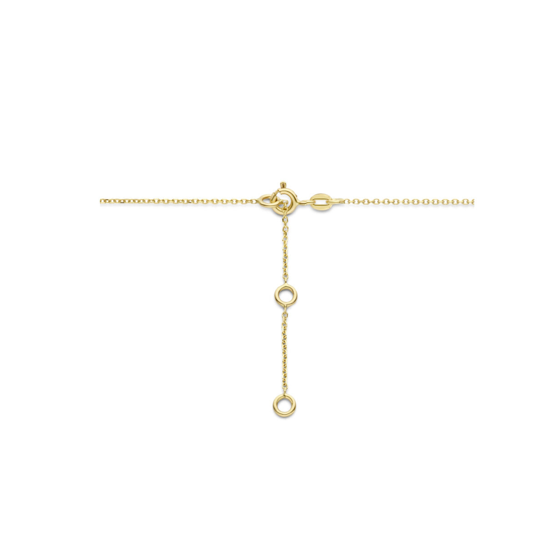 House of SIS| 14k Geelgouden collier uitgevoerd met blauw topaas en London blue topaas stenen
