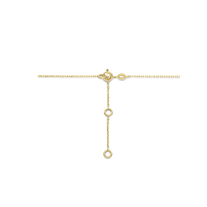 House of SIS| 14k Geelgouden collier uitgevoerd met blauw topaas en London blue topaas stenen