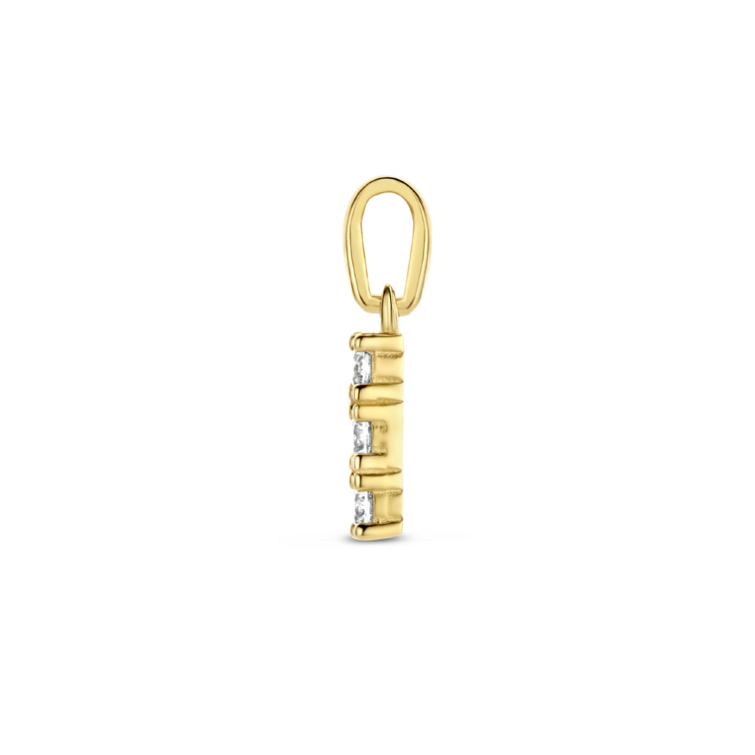 Basis | 14k Geelgouden hanger uitgevoerd met zirkonia