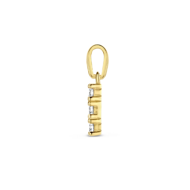Basis | 14k Geelgouden hanger uitgevoerd met zirkonia