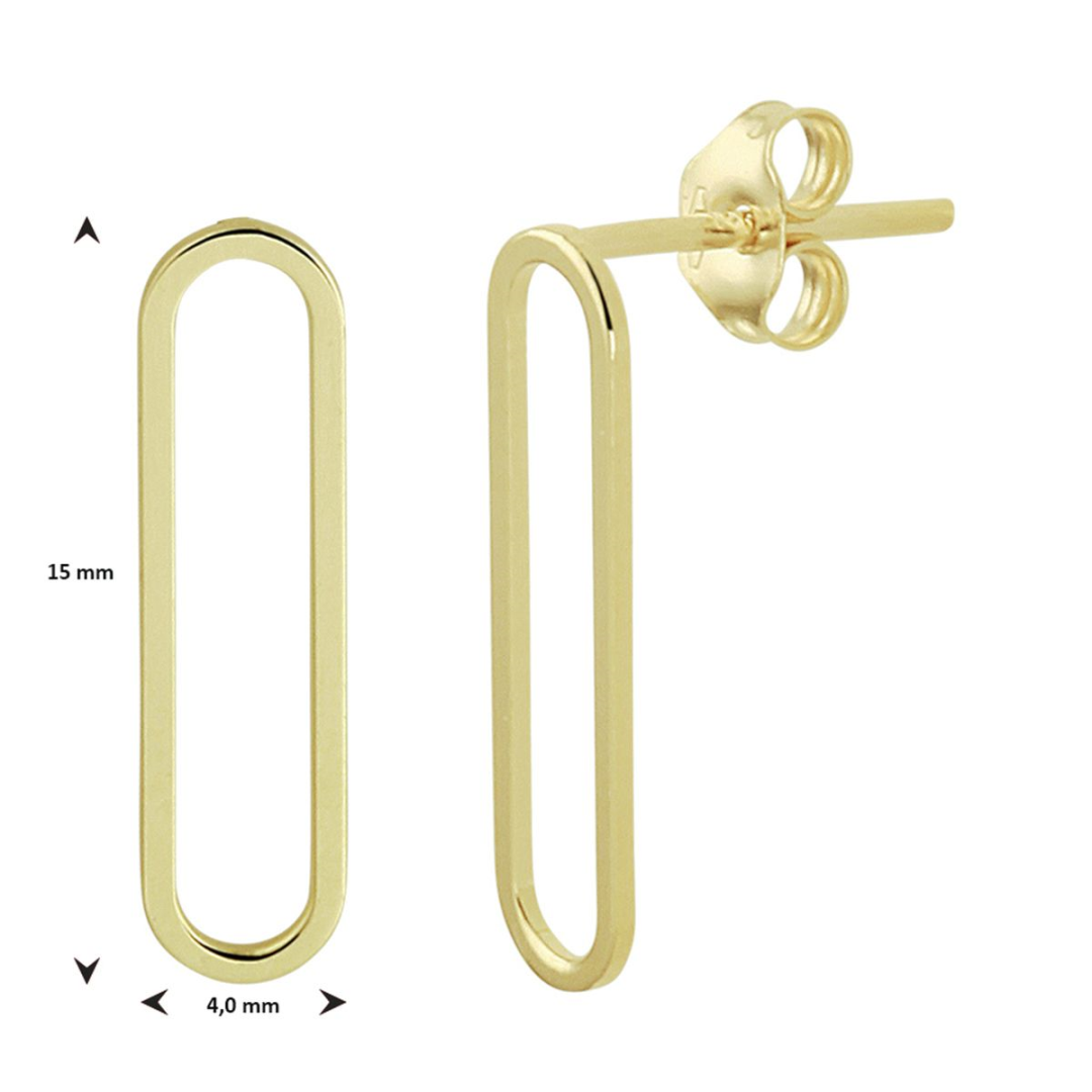 Basis | 14k Geelgouden oorknoppen in schakelvorm