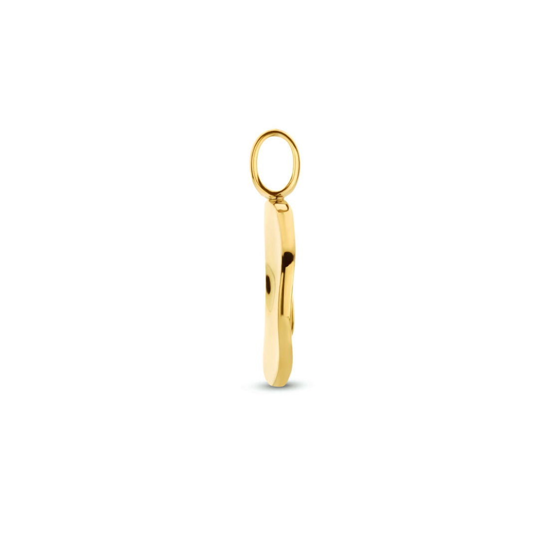 Basis | 14k Geelgouden ronde hanger met een diameter van 12mm