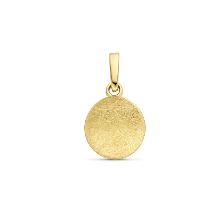 Basis | 14k Geelgouden ronde hanger met een diameter van 8mm