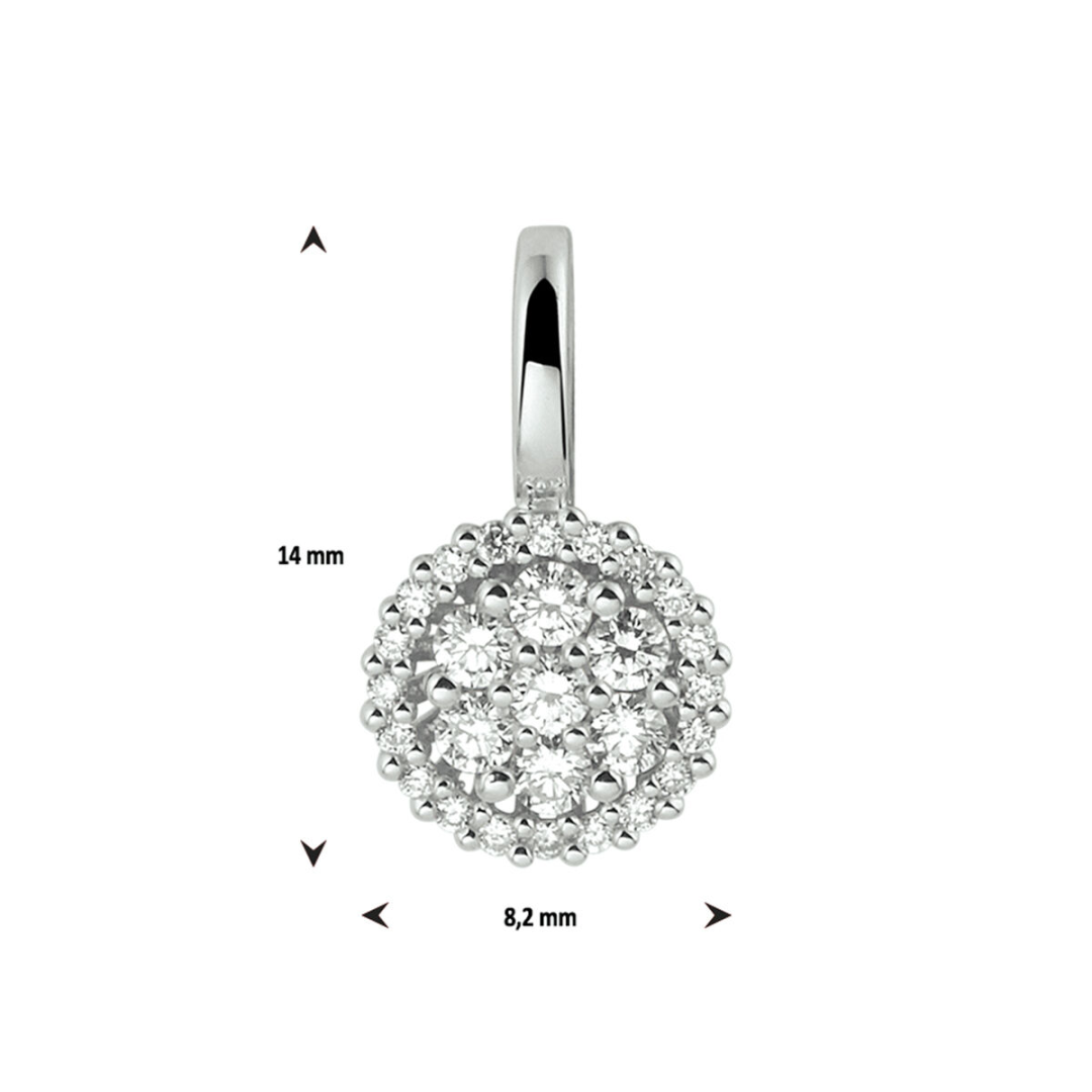 Basis | 14k Witgouden hanger met een afmeting van 14x8mm