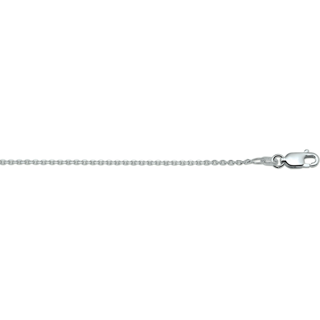 Basis | collier anker gediamanteerd 1,3 mm zilver wit