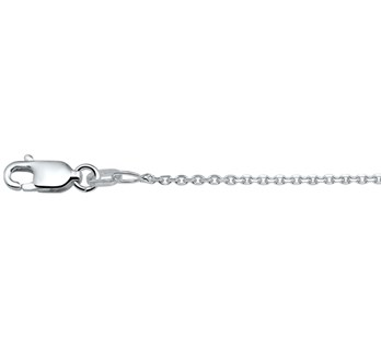 Basis | collier anker gediamanteerd 1,3 mm zilver wit