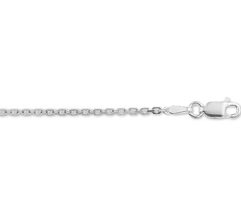 Basis | collier anker gediamanteerd 1,6 mm zilver wit