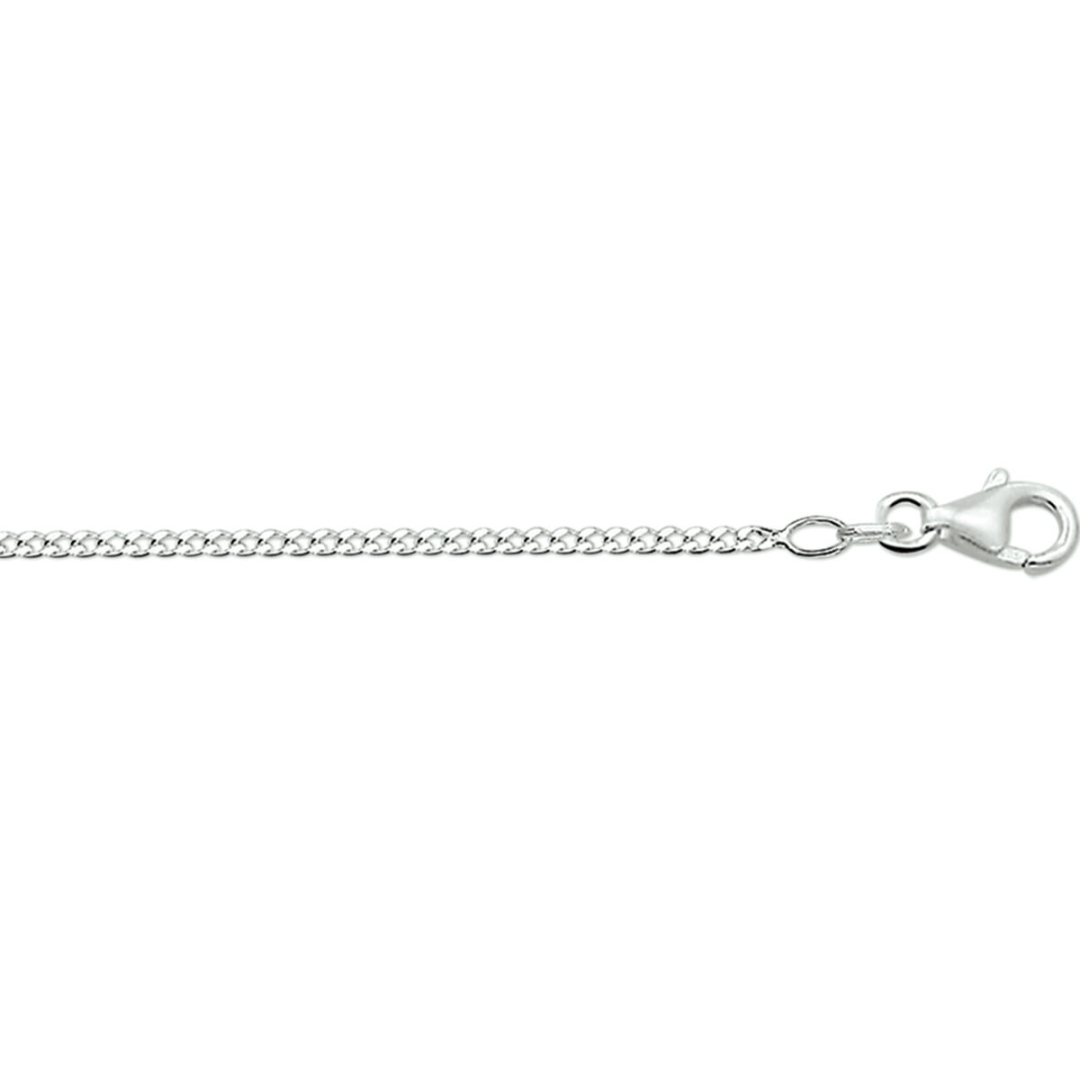 Basis | collier gourmette 4-zijdes geslepen 1,7 mm goud (witgoud)