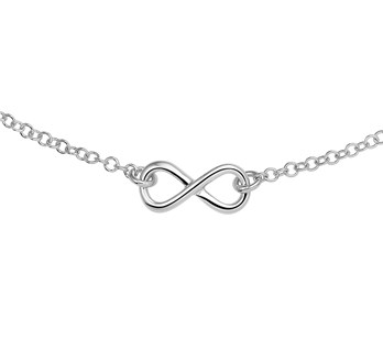 Basis | collier infinity 36 + 4 cm zilver gerhodineerd