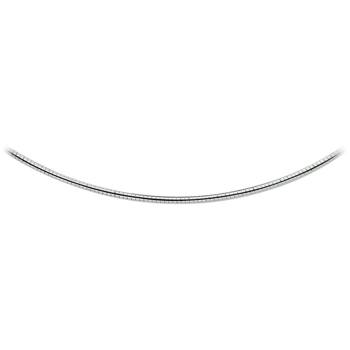 Basis | collier omega rond 2,0 mm zilver gerhodineerd