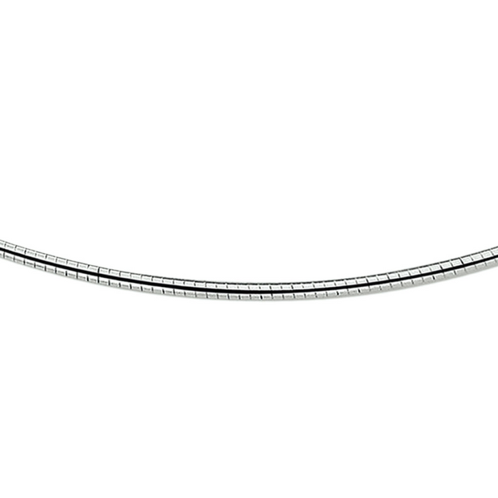 Basis | collier omega rond 2,0 mm zilver gerhodineerd