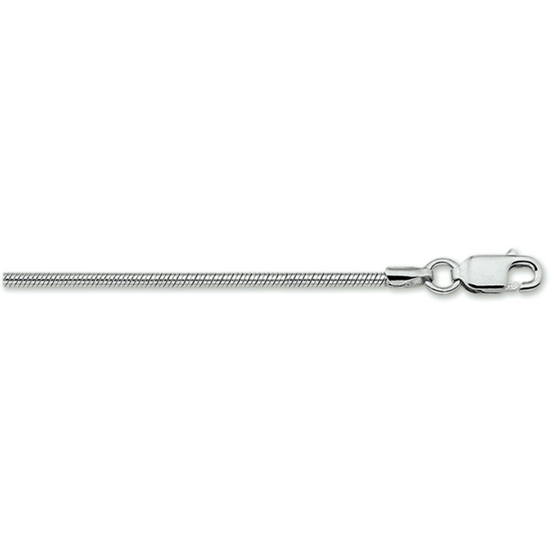 Basis | collier slang rond 1,6 mm zilver gerhodineerd