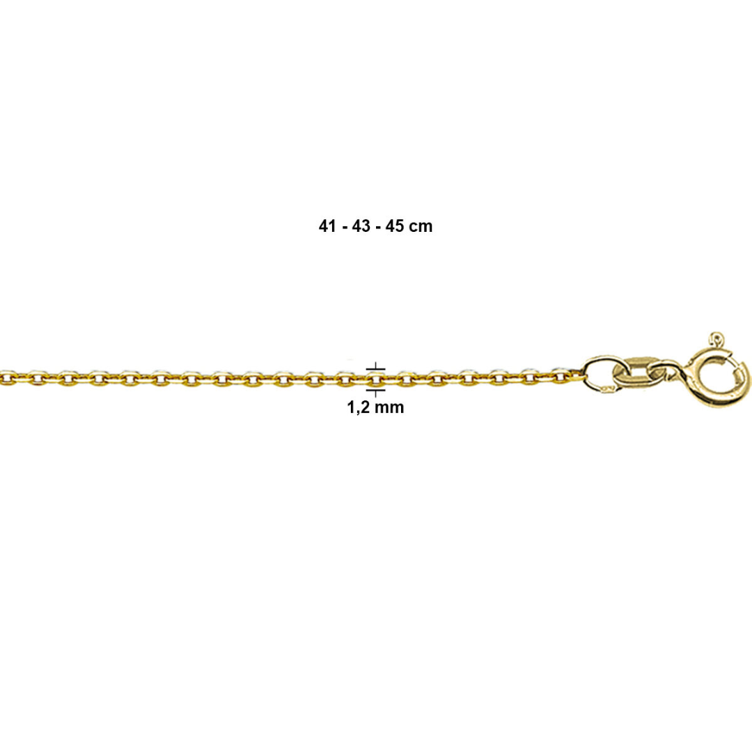 Basis | Geelgouden anker collier met draaglengtes van 41 43 en 45 cm