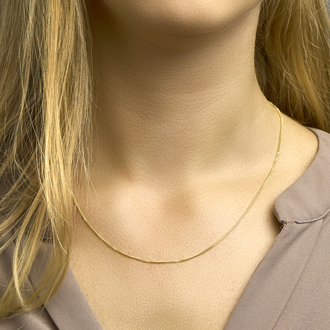 Basis | Geelgouden collier met gourmet schakel 1,2 mm