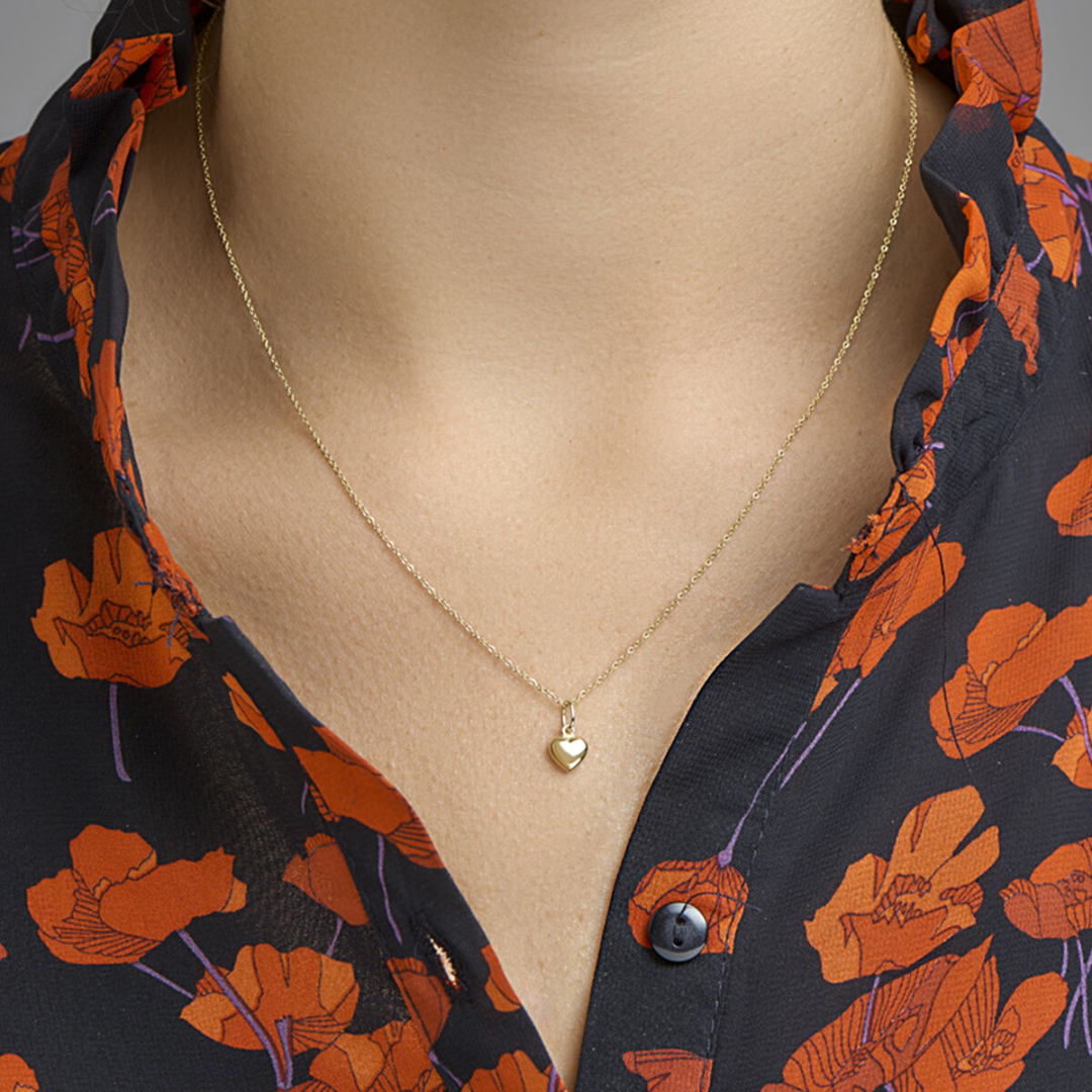 Basis | Geelgouden hanger met een hart van 6mm