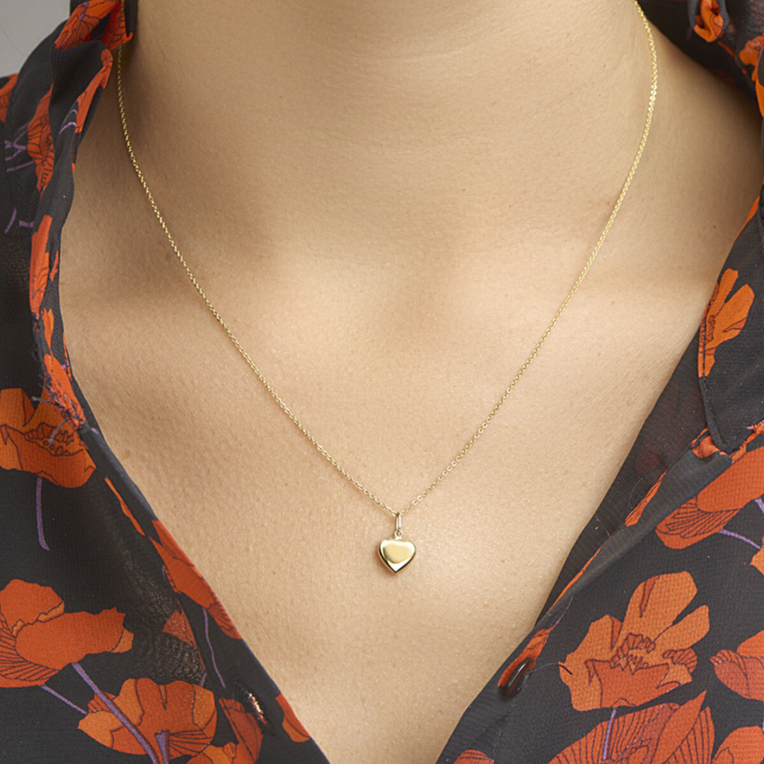 Basis | Geelgouden hanger met een hart van 8mm