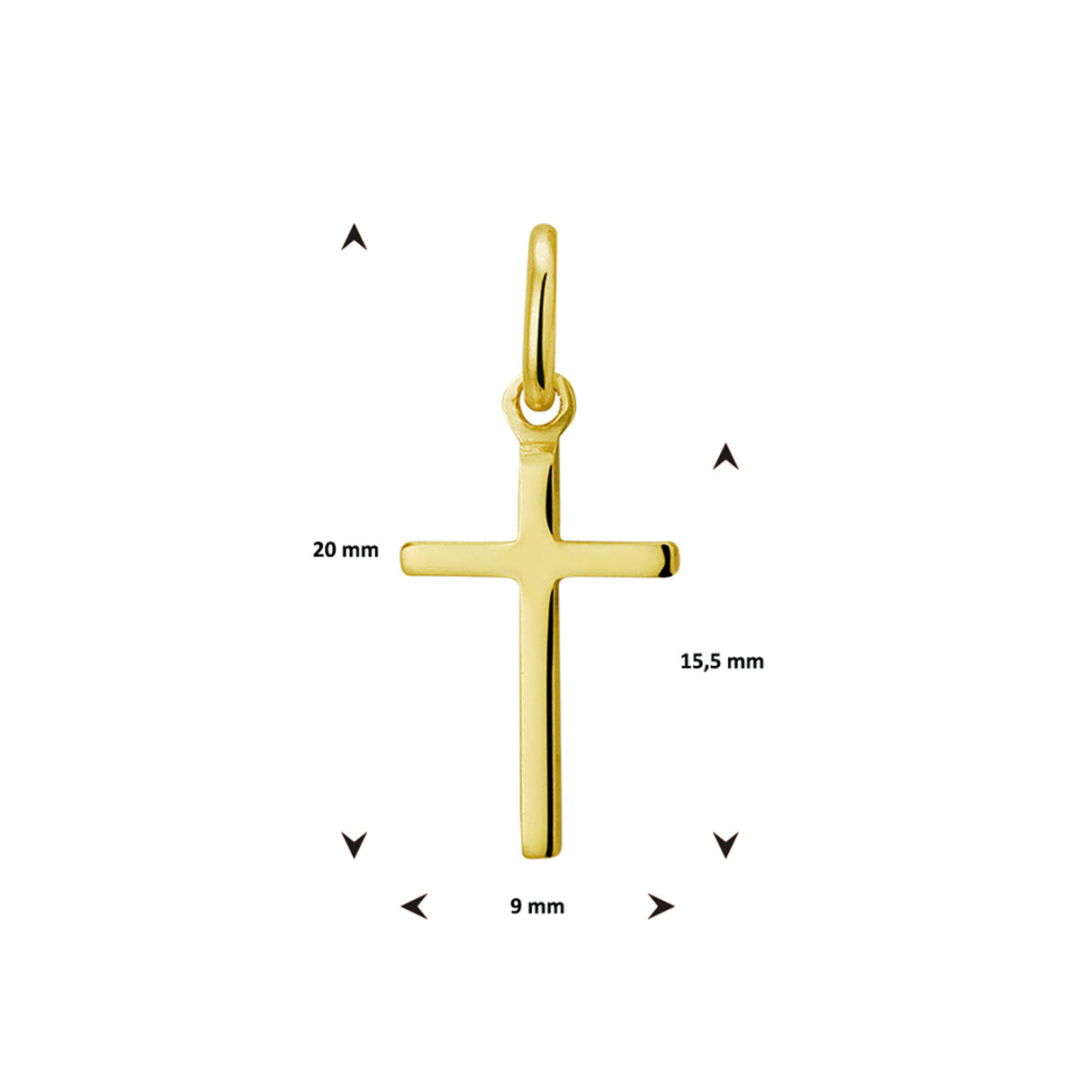 Basis | Geelgouden hanger met een kruis