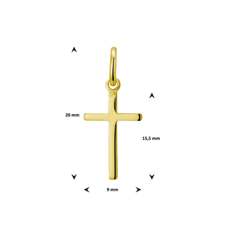 Basis | Geelgouden hanger met een kruis