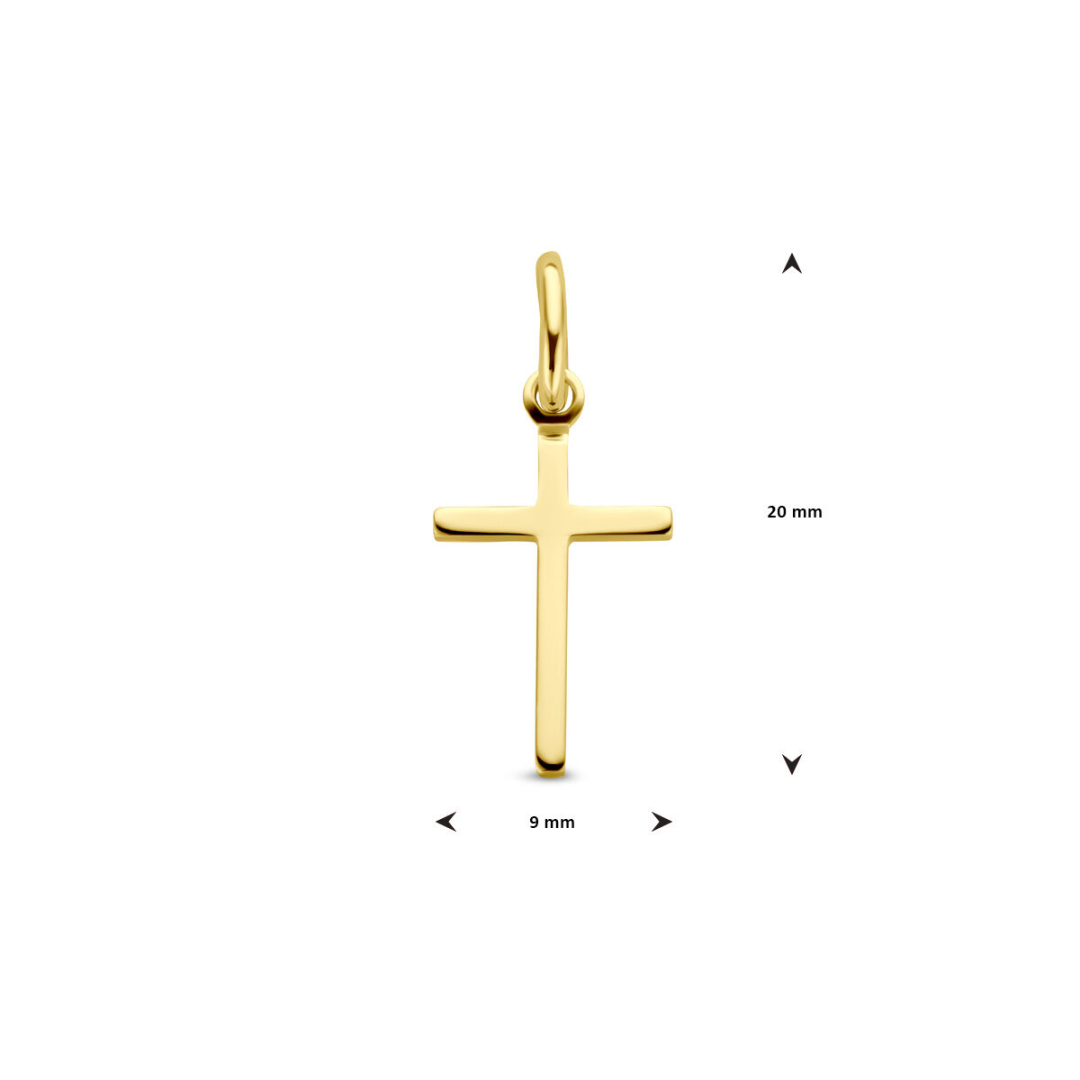 Basis | Geelgouden hanger met een kruis