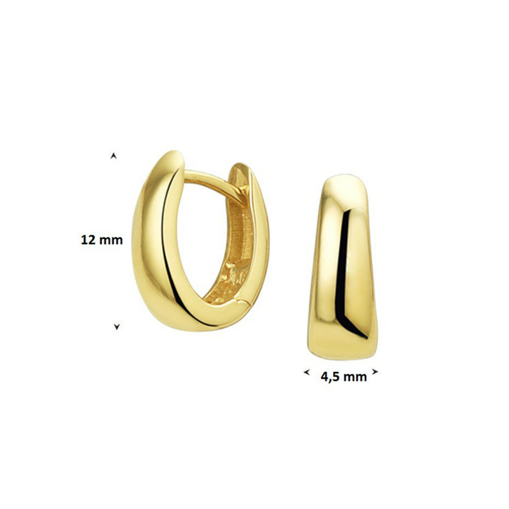 Basis | Geelgouden klapoorringen met een afmeting van 12x4mm