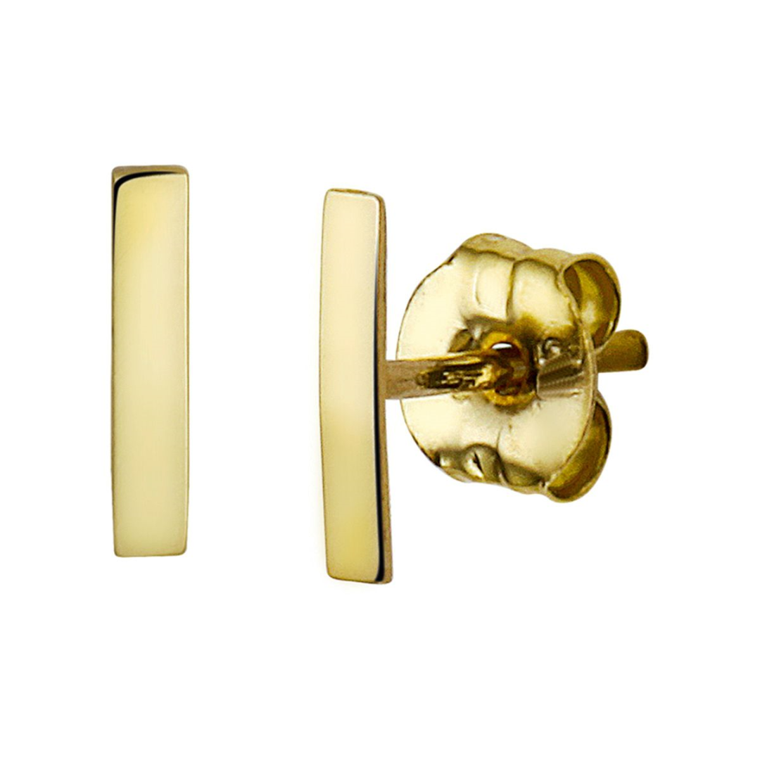 Basis | Geelgouden oorknoppen met balkjes