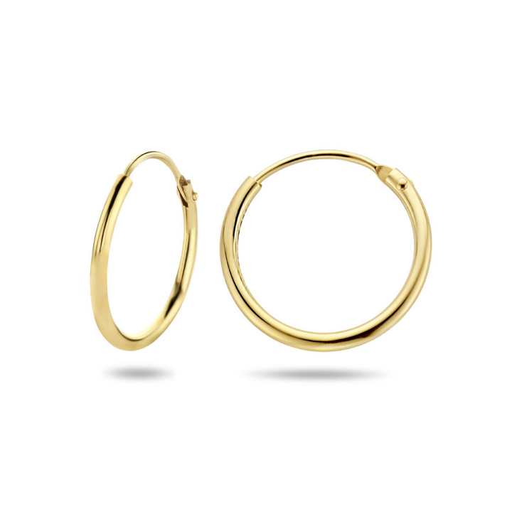 Basis | Geelgouden oorringen met een ronde buis