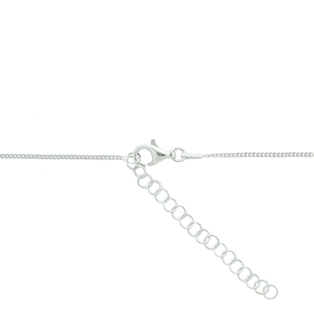 Basis | Gerhodineerd zilveren collier met een rondje, met een dikte van 0mm