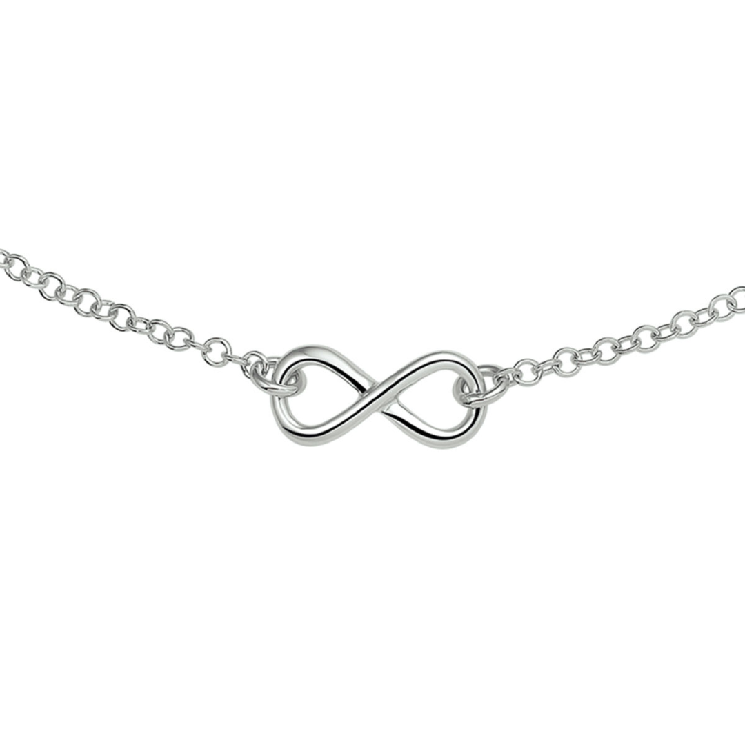 Basis | Gerhodineerd zilveren collier met infinity teken