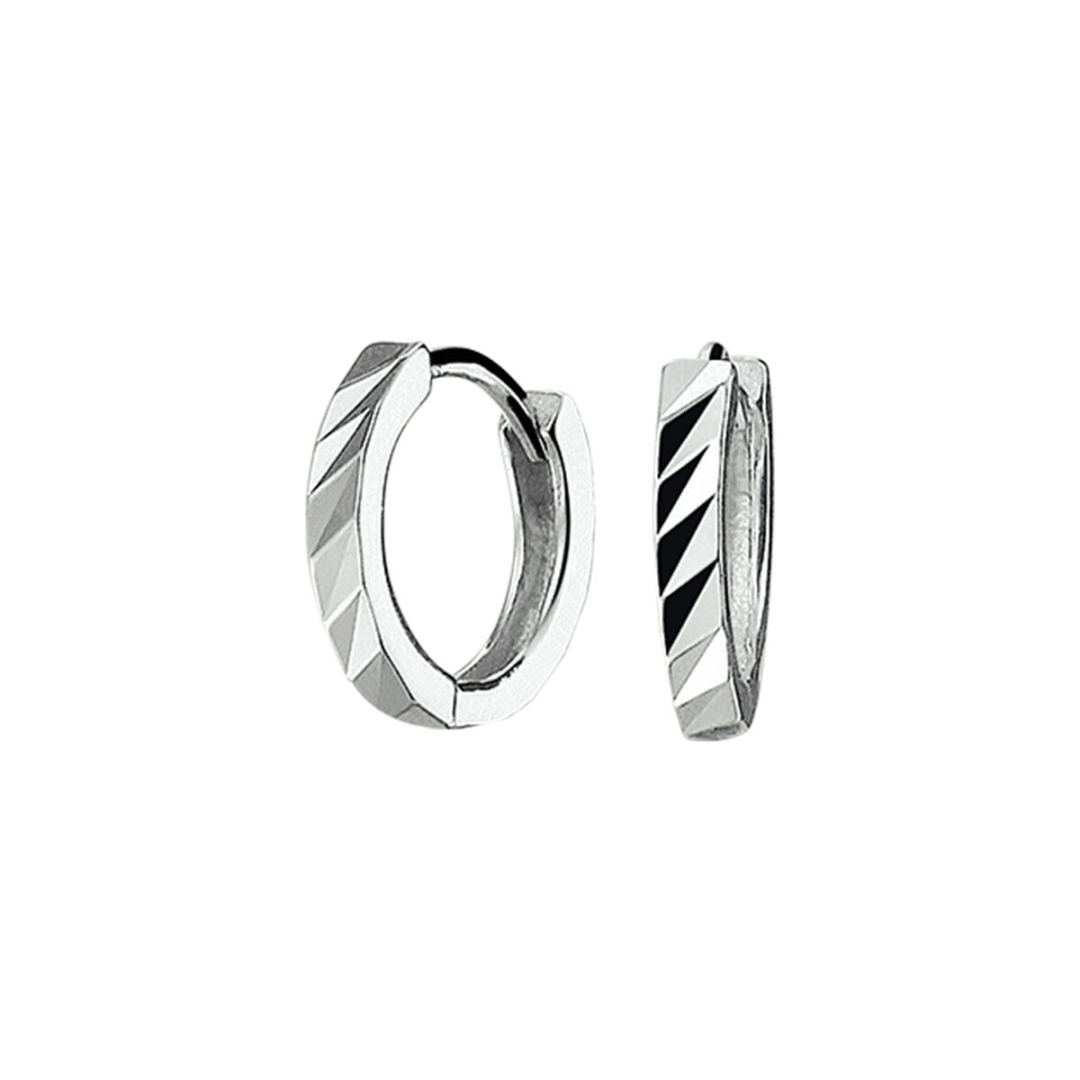 Basis | Gerhodineerd zilveren klapoorringen met een poli afwerking