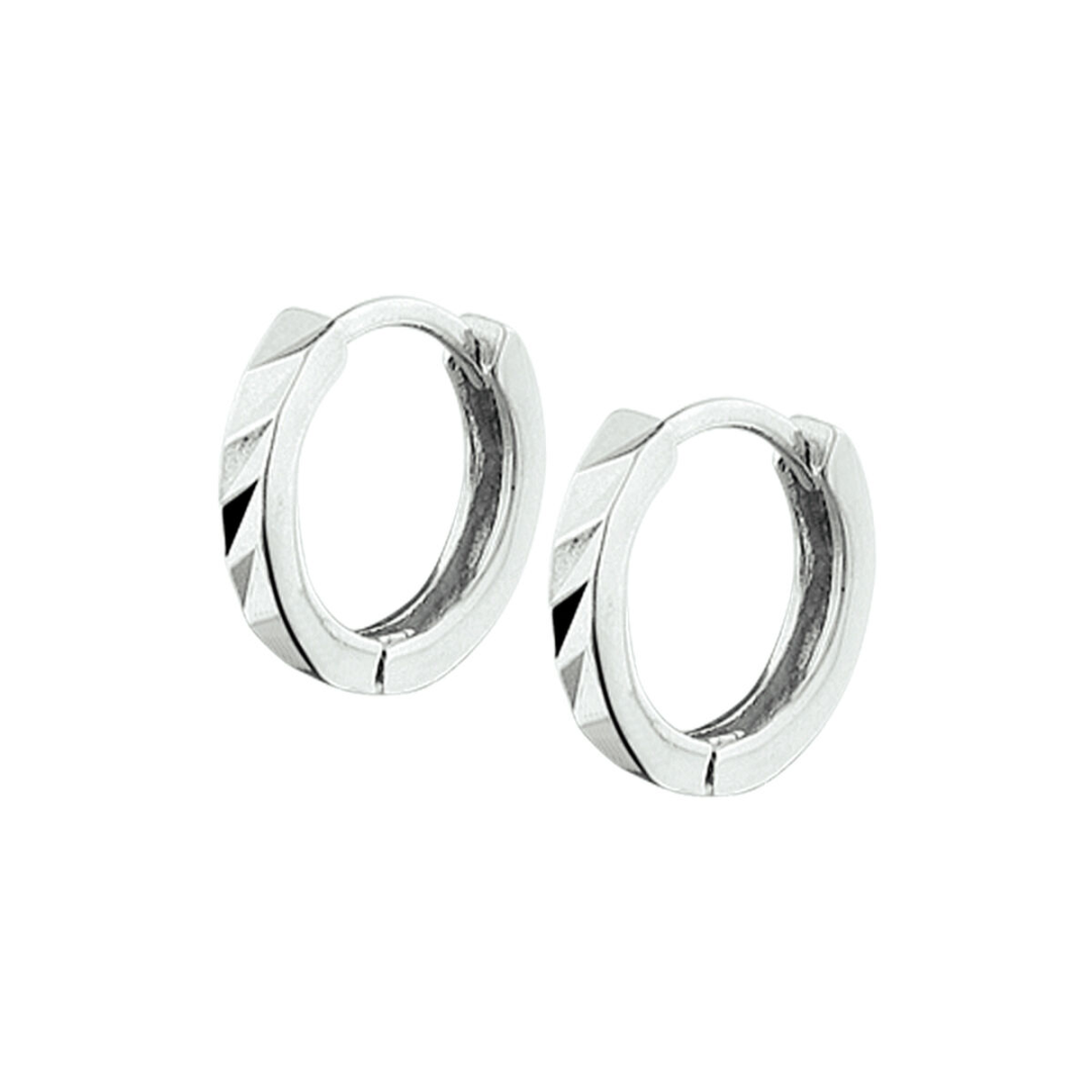 Basis | Gerhodineerd zilveren klapoorringen met een poli afwerking