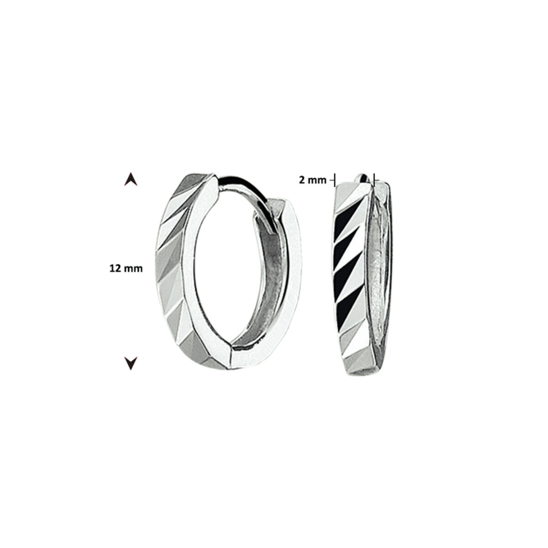 Basis | Gerhodineerd zilveren klapoorringen met een poli afwerking