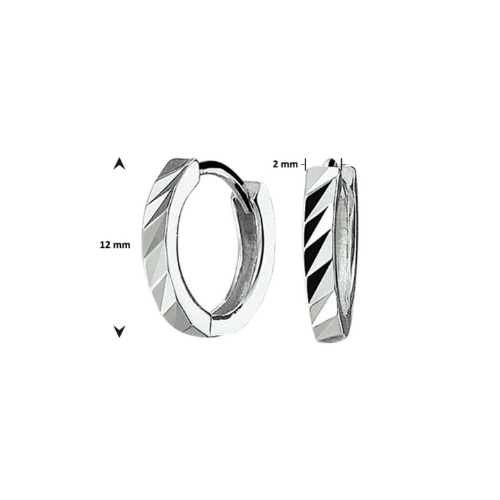 Basis | Gerhodineerd zilveren klapoorringen met een poli afwerking
