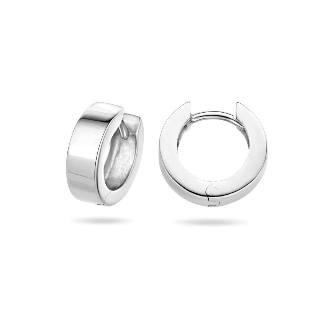 Basis | Gerhodineerd zilveren klapoorringen met een vlakke buis en een poli afwerking