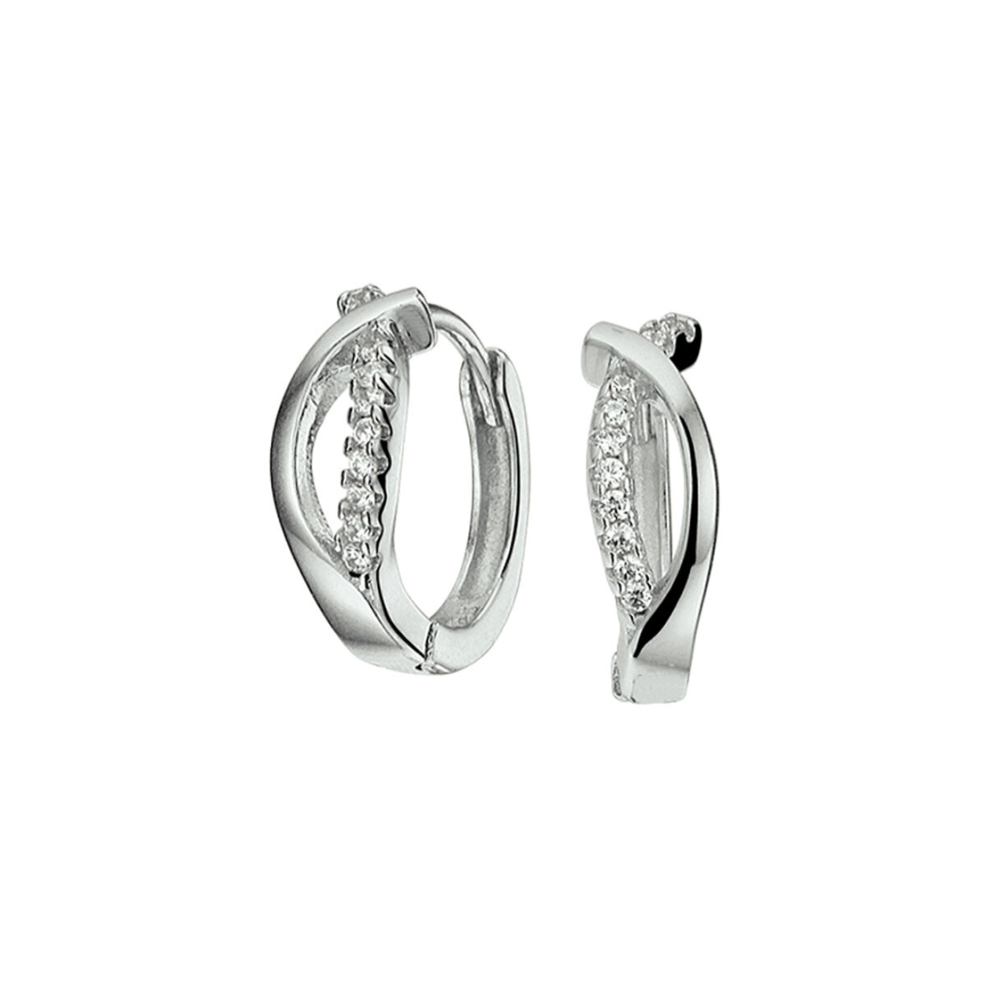 Basis | Gerhodineerd zilveren klapoorringen van 13x4mm