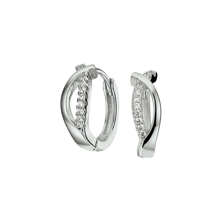 Basis | Gerhodineerd zilveren klapoorringen van 13x4mm