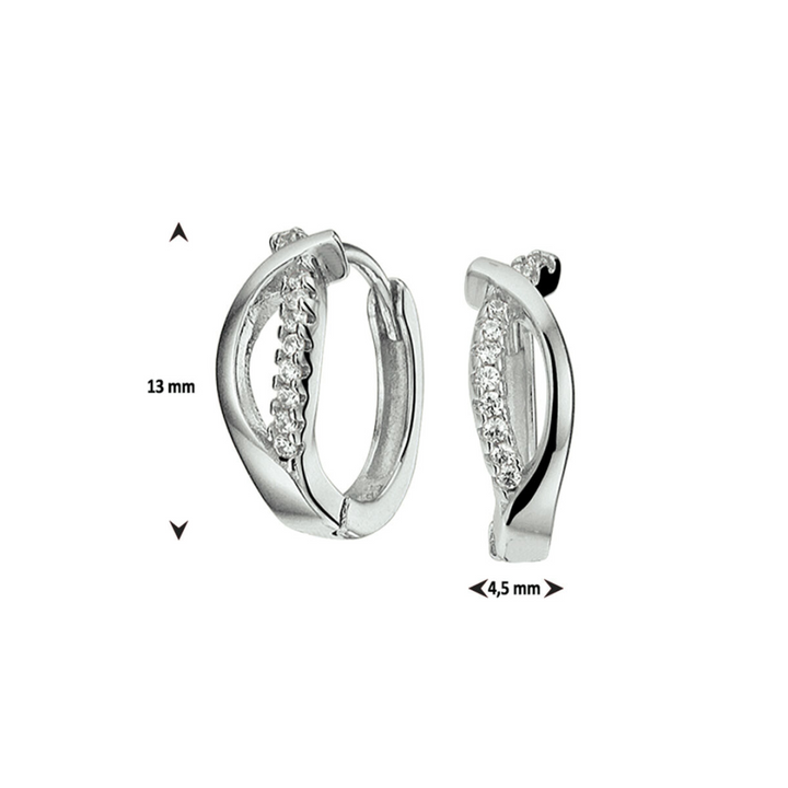 Basis | Gerhodineerd zilveren klapoorringen van 13x4mm