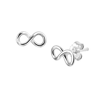Basis | Gerhodineerd zilveren oorknoppen met infinity teken
