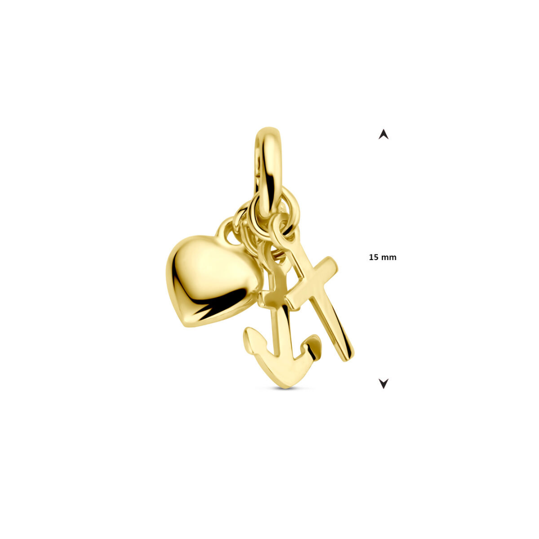 Basis | hanger geloof, hoop en liefde goud (geelgoud)