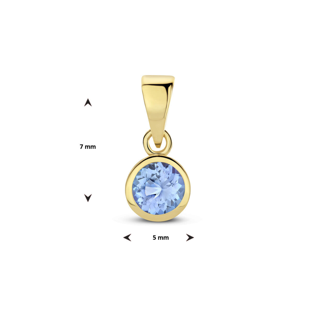 Basis | hanger met geboortesteen goud (geelgoud)