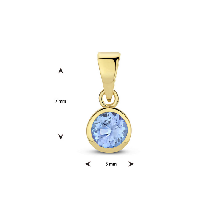 Basis | hanger met geboortesteen goud (geelgoud)