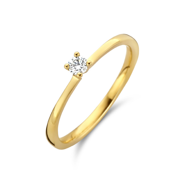 Basis | ring diamant 010ct h si goud (geelgoud)